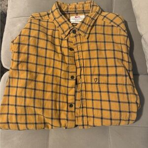 Fjallraven Mustard and Navy Plaid Shirt